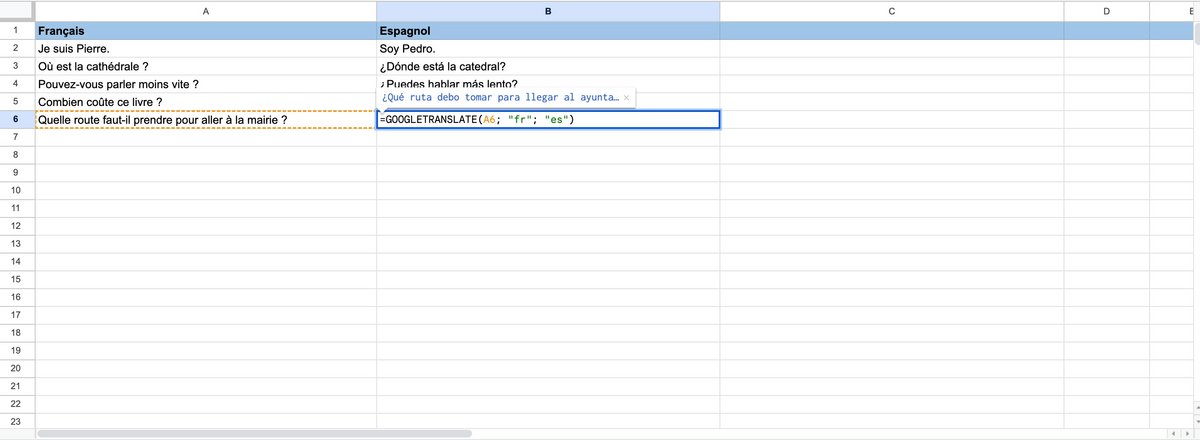 Appelez Google Translate dans Google Sheets © Mia Ogouchi pour Clubic