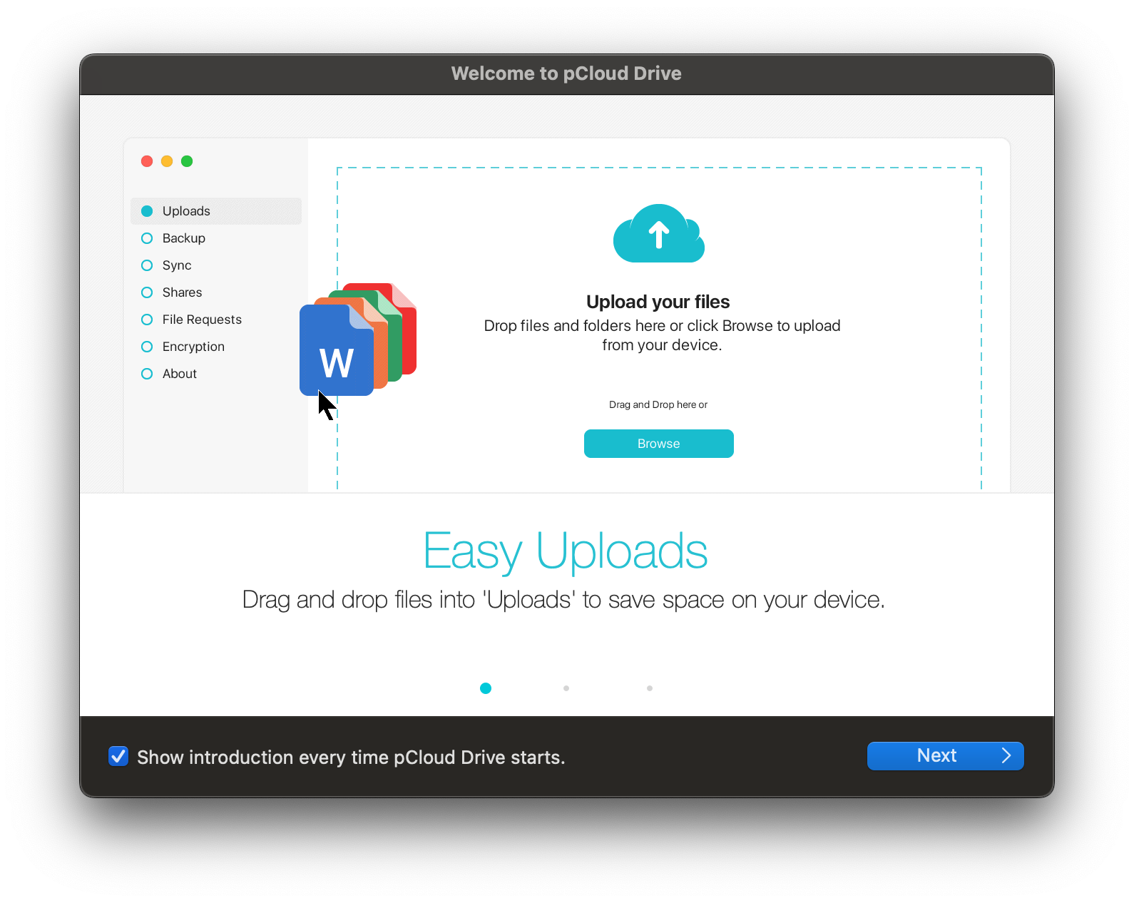 pCloud Uploads, une nouvelle manière plus directe pour charger les fichiers © pCloud