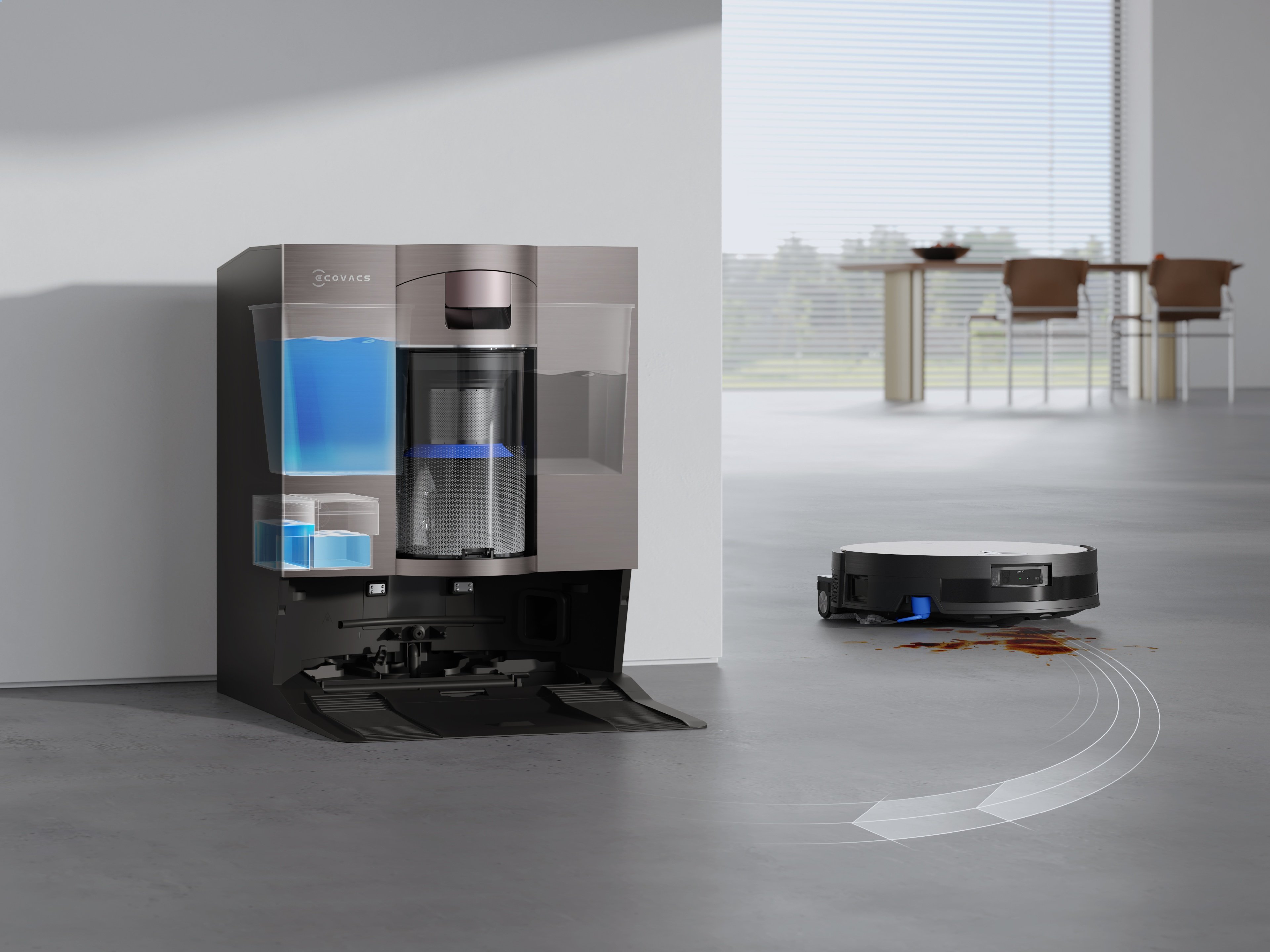 Une station complète qui recharge à toute vitesse ©Ecovacs