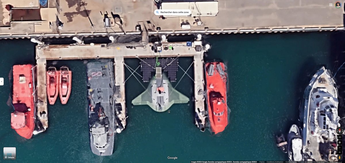 Le drone sous-marin Manta Ray est bien visible © Clubic x Google Maps