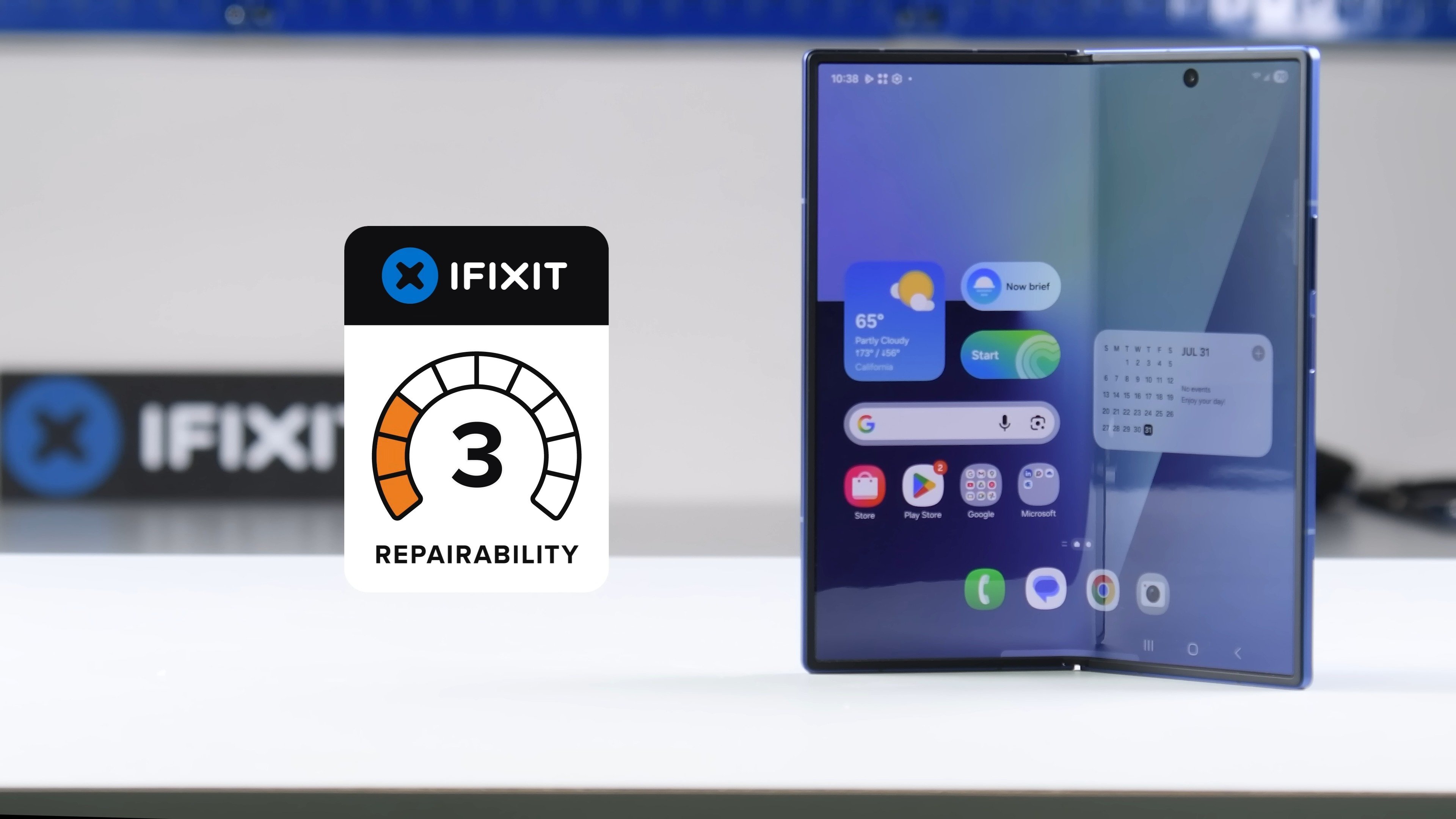 La note est salée pour le Galaxy Z Fold 7. © iFixit