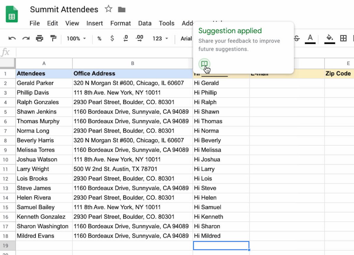 Google Sheets Smart