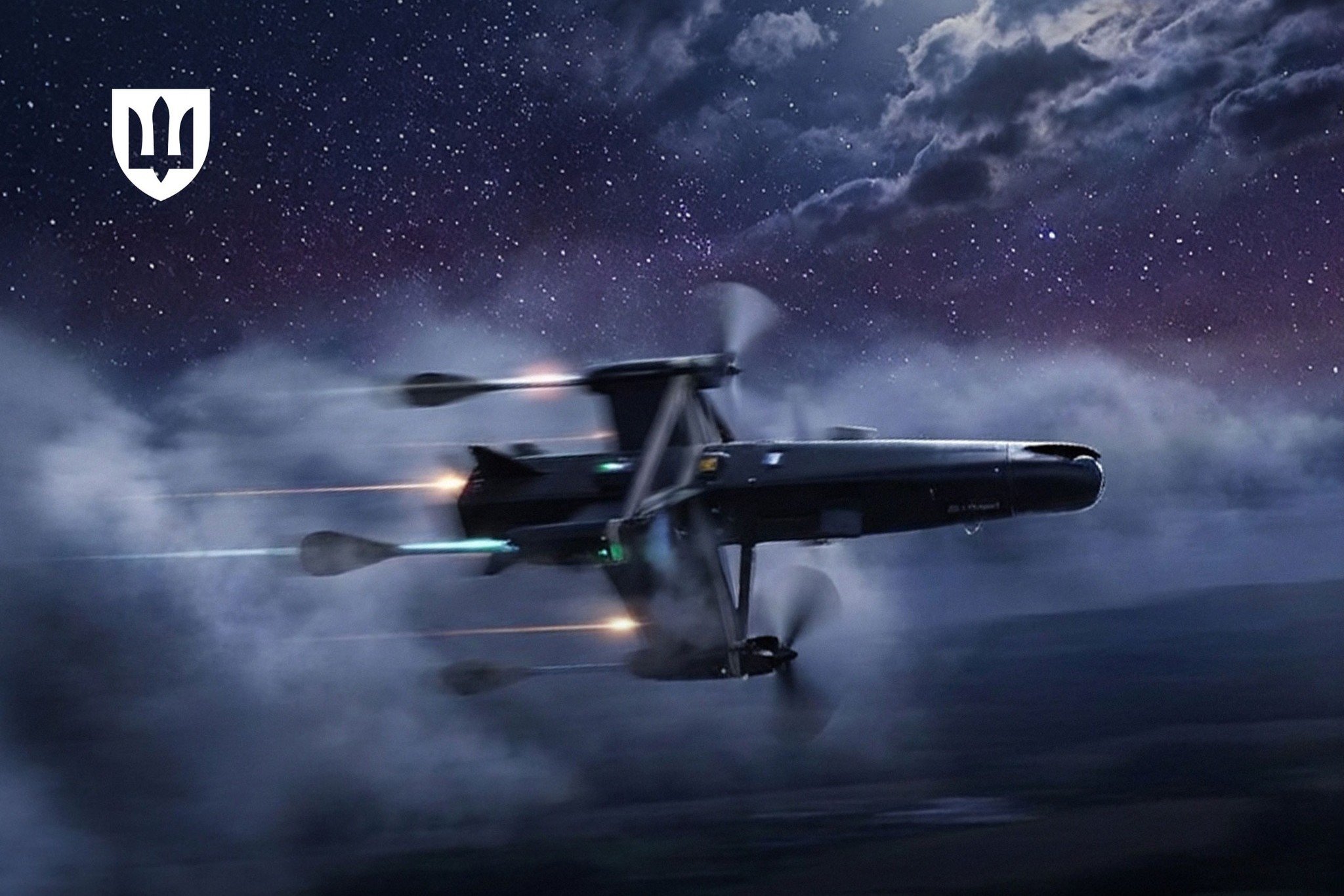 Voici le drone JEDI Shahed Hunter. © ministère ukrainien de la Défense