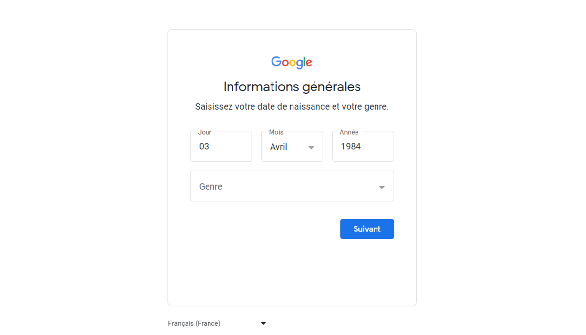 gmail informations compte