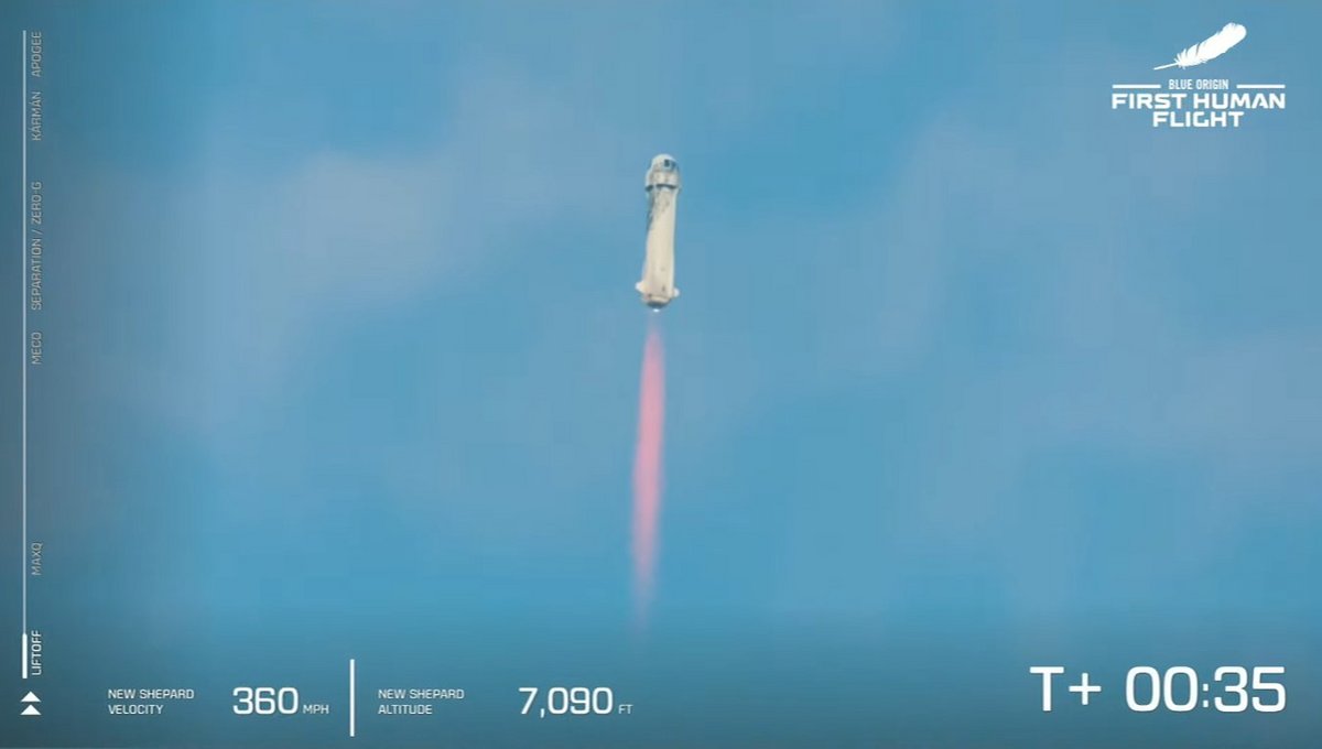 Pour ses passagers, Blue Origin offre une vraie expérience de décollage de fusée. © Blue Origin