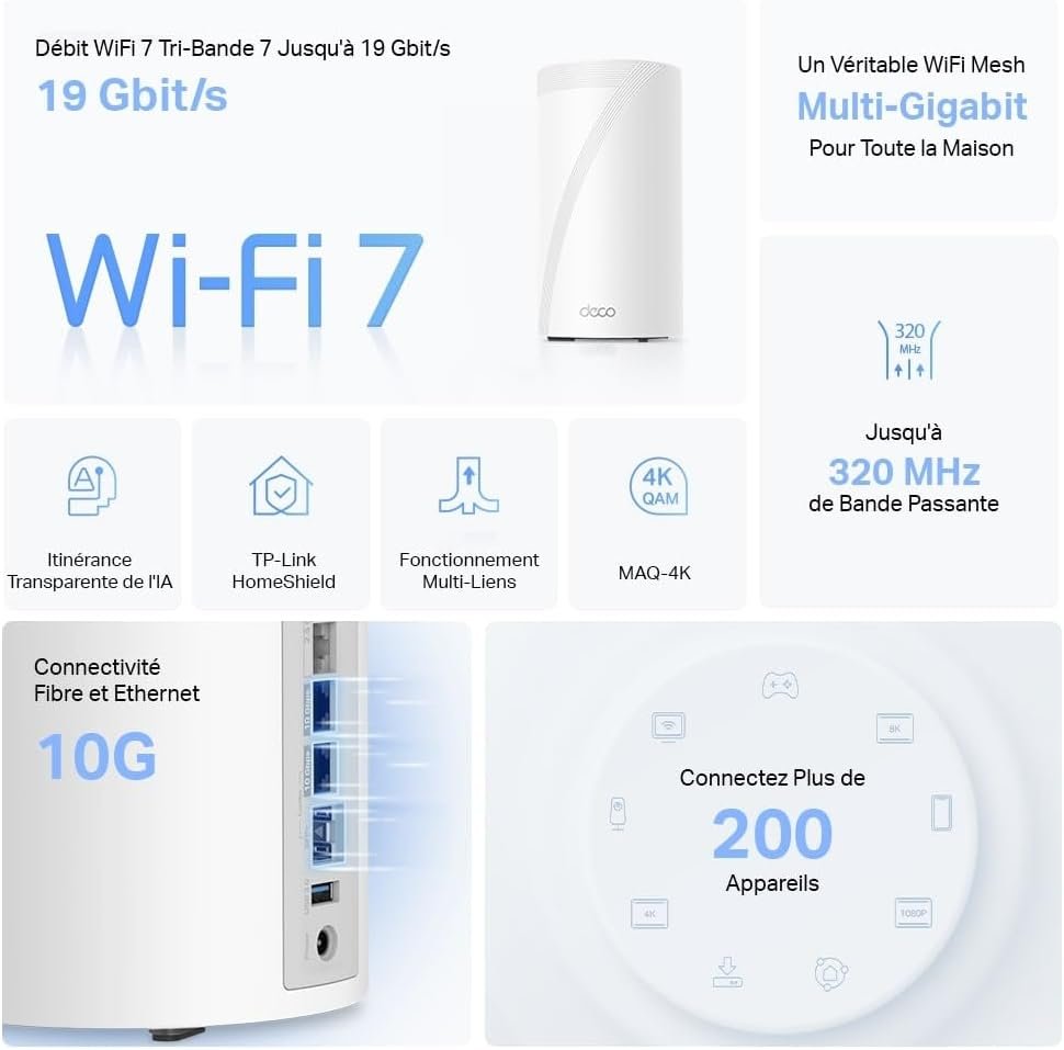 Les caractéristiques principales du Deco BE85... et du Wi-Fi 7 ! © TP-Link