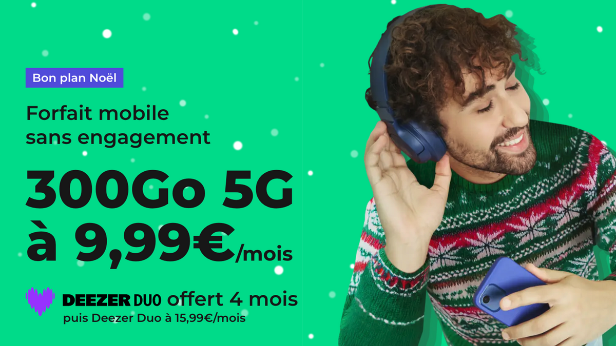 Le forfait RED by SFR 300go en 5G à 9,99 €/mois © RED by SFR