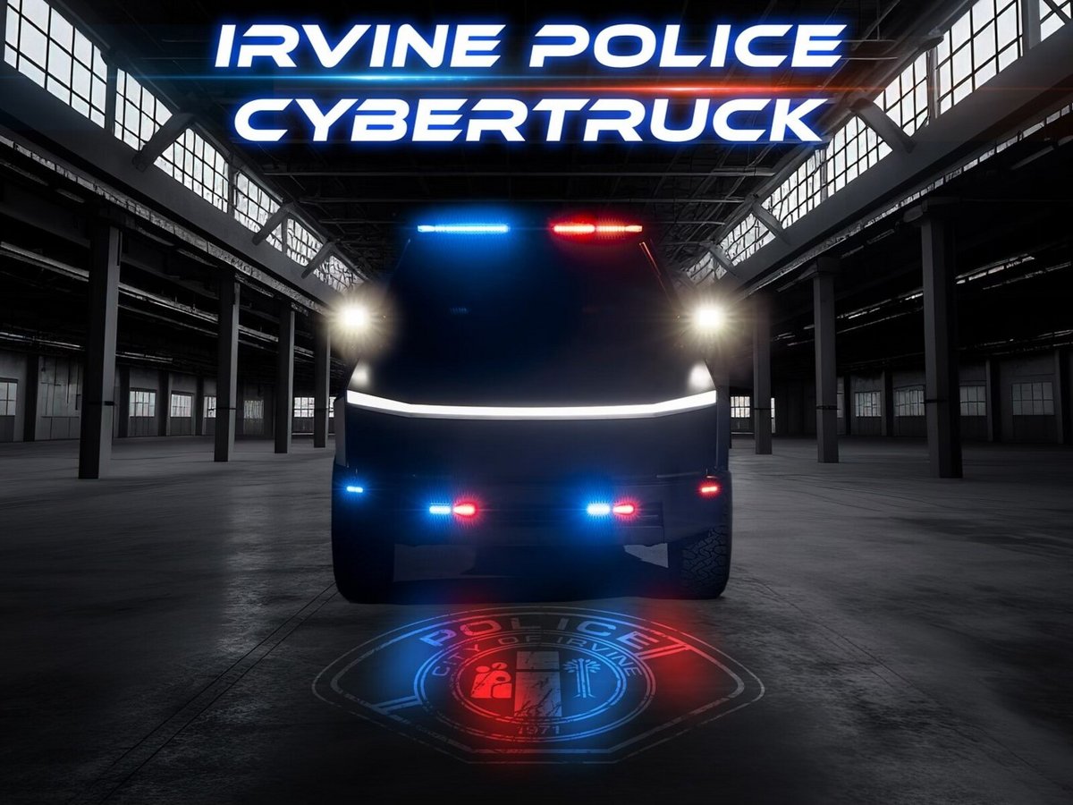 La police d'Irvine, en Californie, tease l'arrivée de son Cybertruck © Irvine Police Department