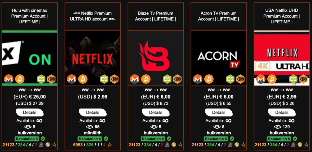 On retrouve des comptes Netflix à prix cassé ici © Bitdefender