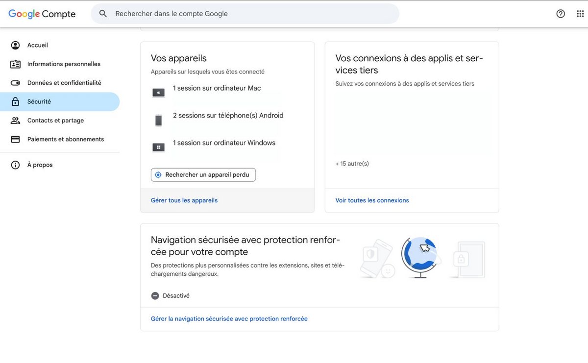 Déconnectez les appareils en trop. ©Google