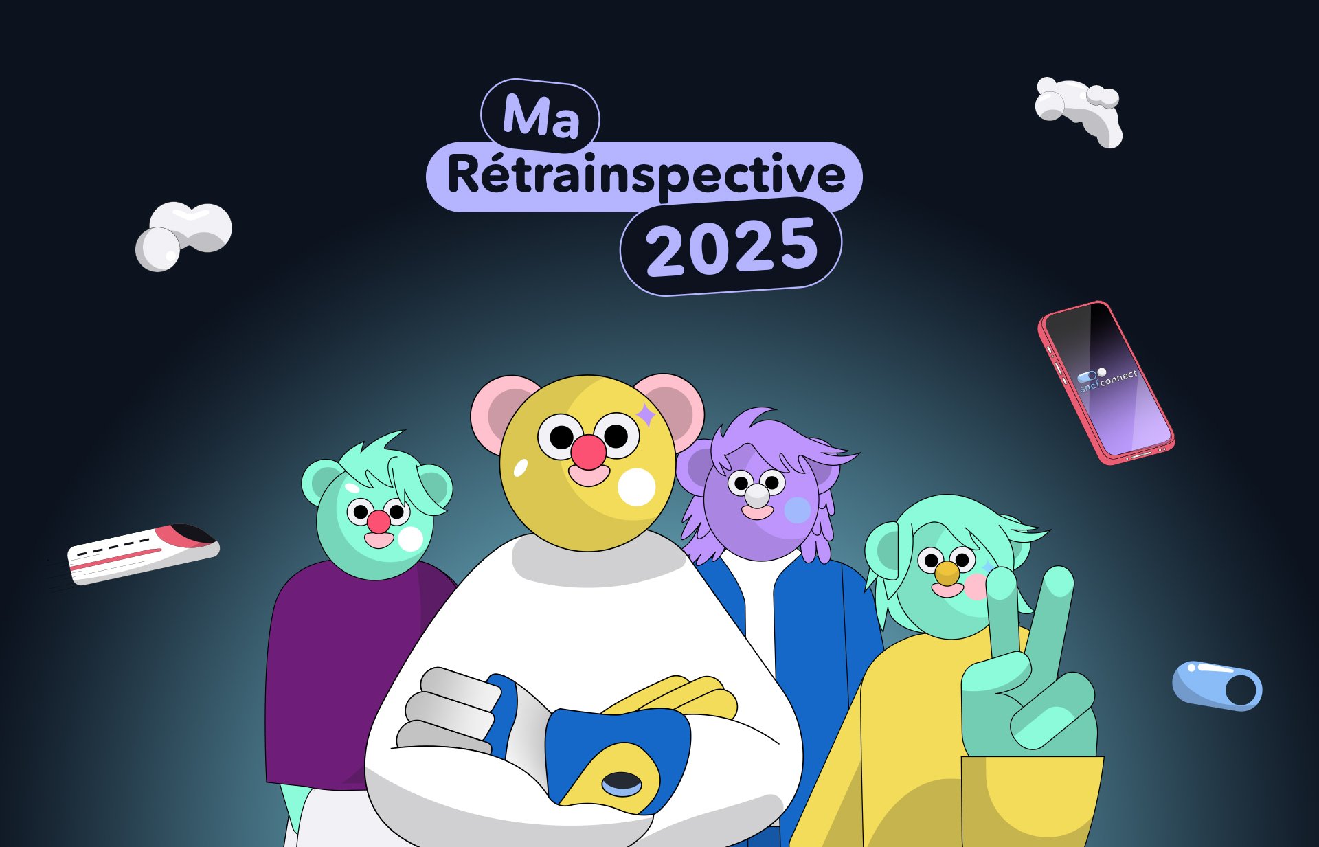 On doit les illustrations originales et colorées de Ma Rétrainspective 2025 à Maria do Rosário Frade de l'agence Clutch. ©SNCF