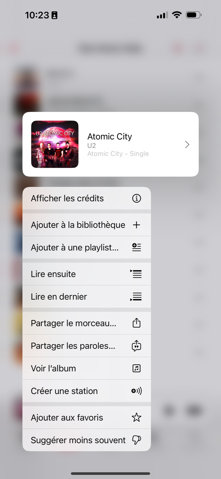 iOS 17.1 Musique