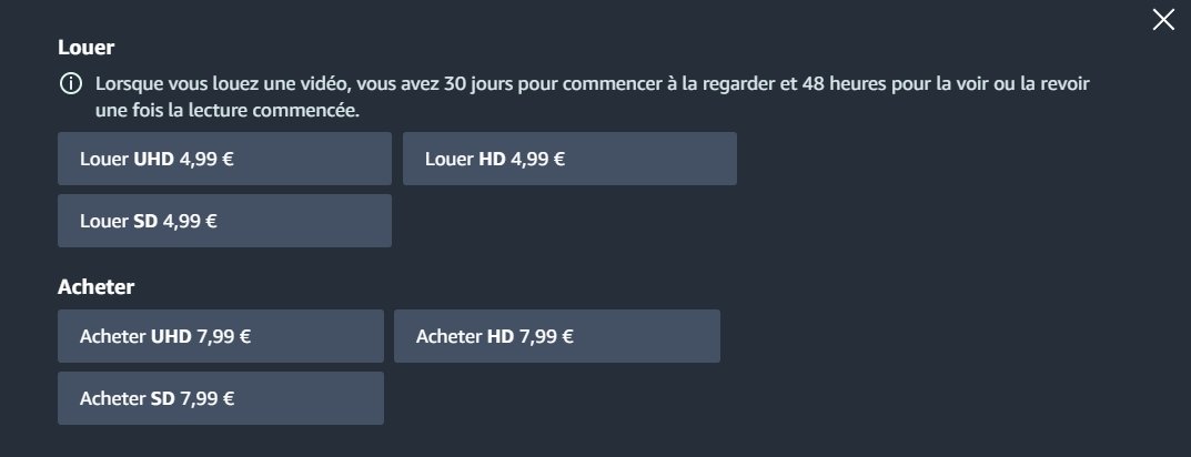 Prime Video - Des prix en location et achat