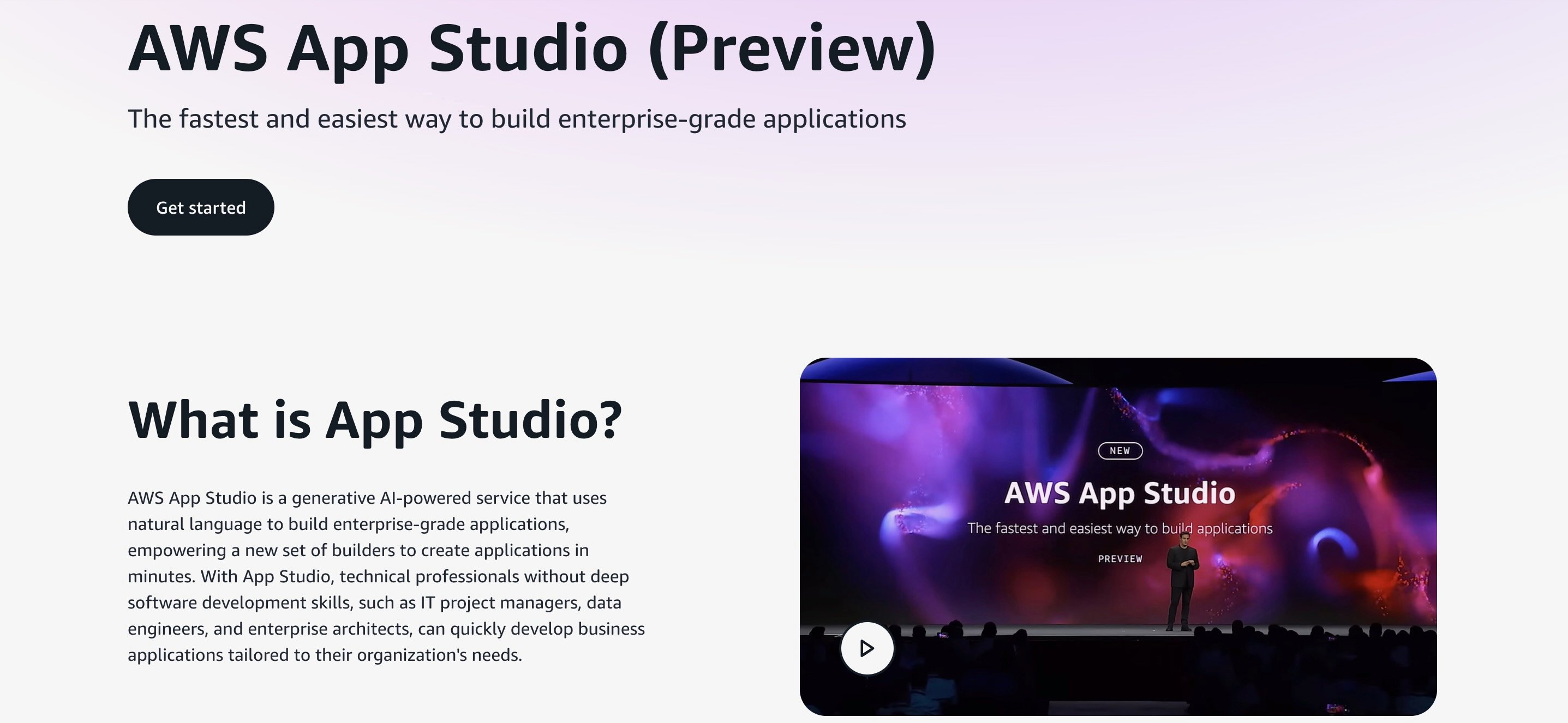 Un service de création d'apps boosté à l'IA © Amazon Web Services