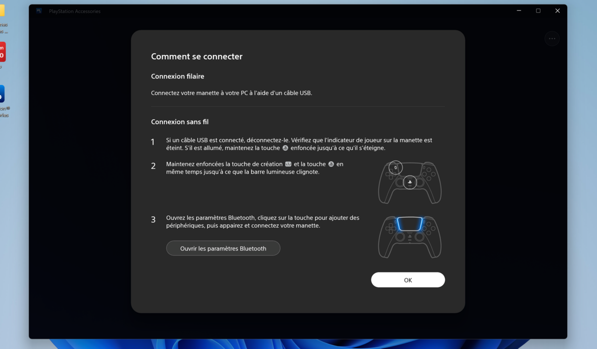 La connexion de la manette se fait par bluetooth ou par USB.