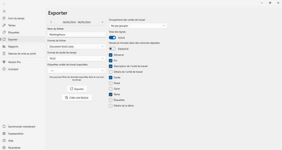 L'export des temps de travail avec Working Hours : pour une facturation simplifiée