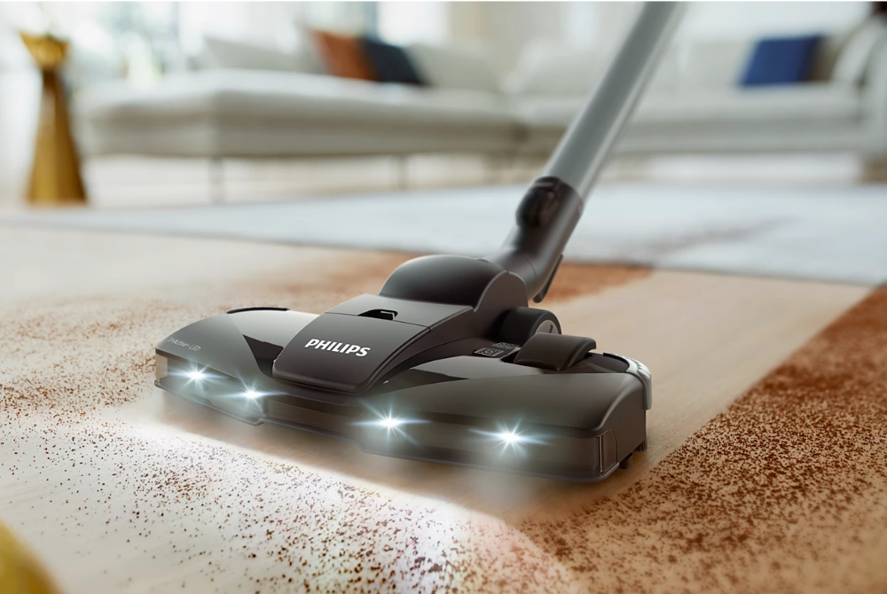 Les leds sur un aspirateur-traîneau, nous on aime ! © Philips