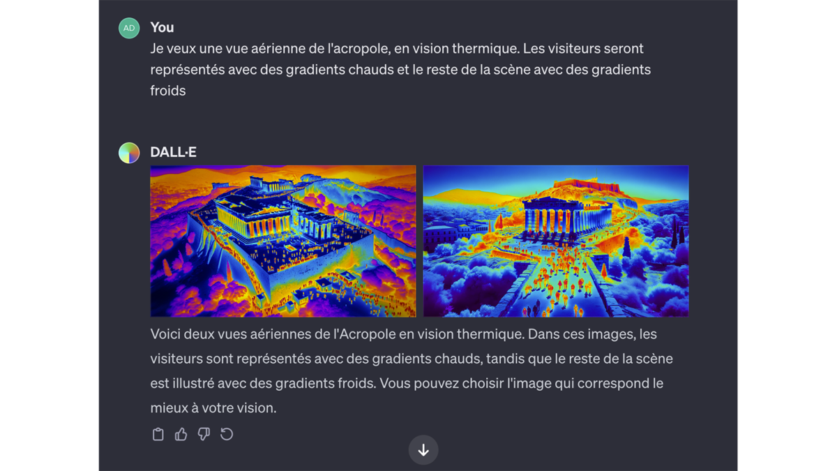 Images générées en vision thermique avec DALL·E 3 © Pascale Duc pour Clubic