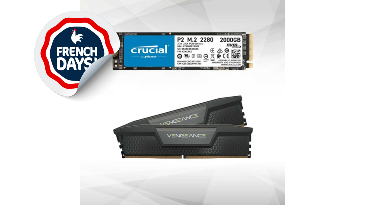 Le pack avec un SSD Crucial P2 et 16 Go de RAM