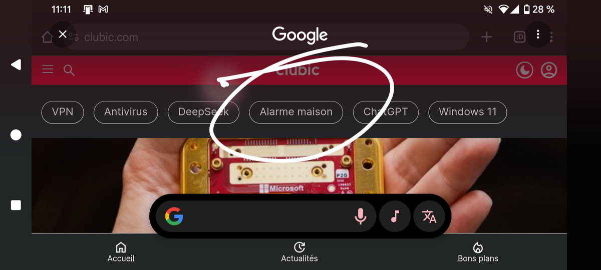 Déjà disponible sur Android, Circle to Search débarque sur iOS, sous un autre nom © Clubic