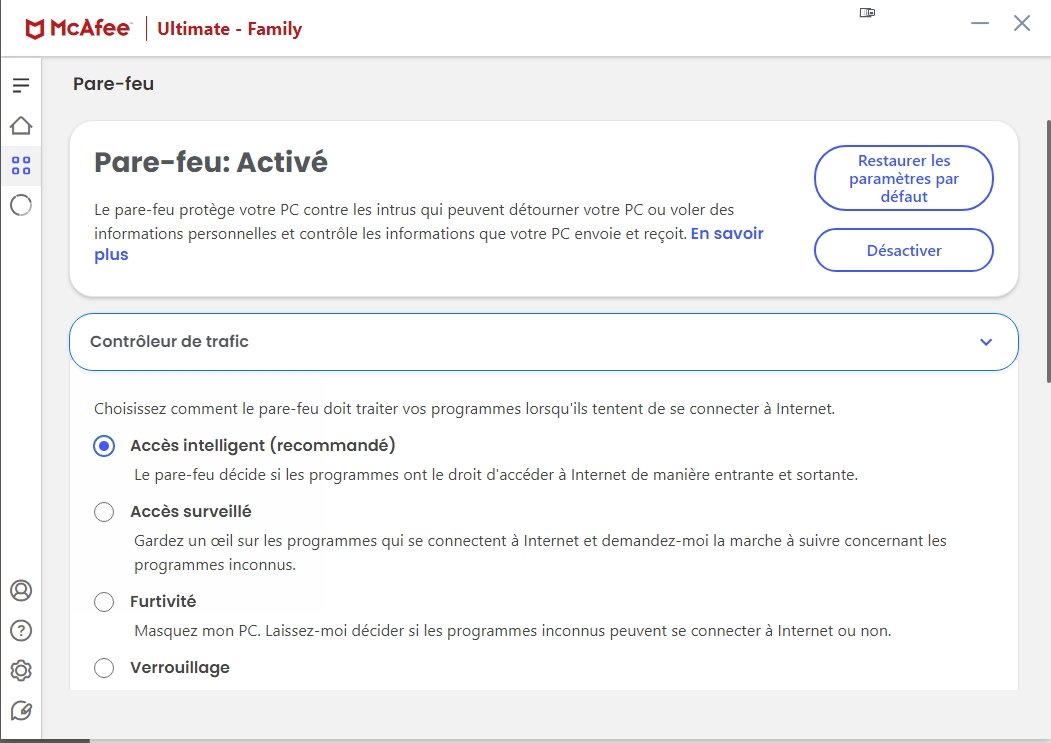 McAfee - Pare-feu avancé 