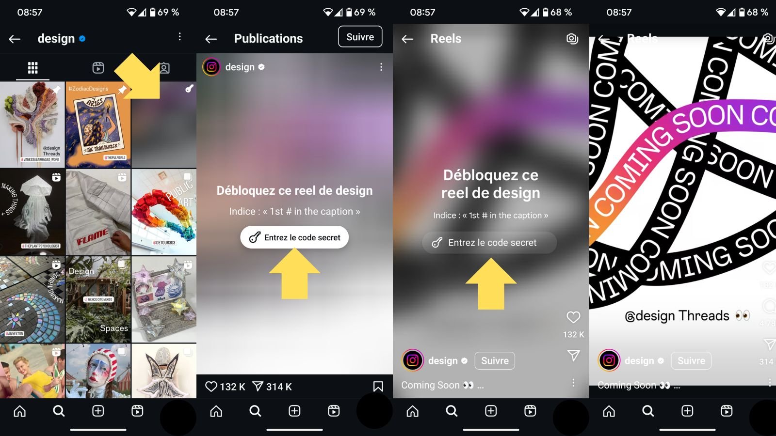 Trouvez le code secret pour découvrir le Reel. ©Meta