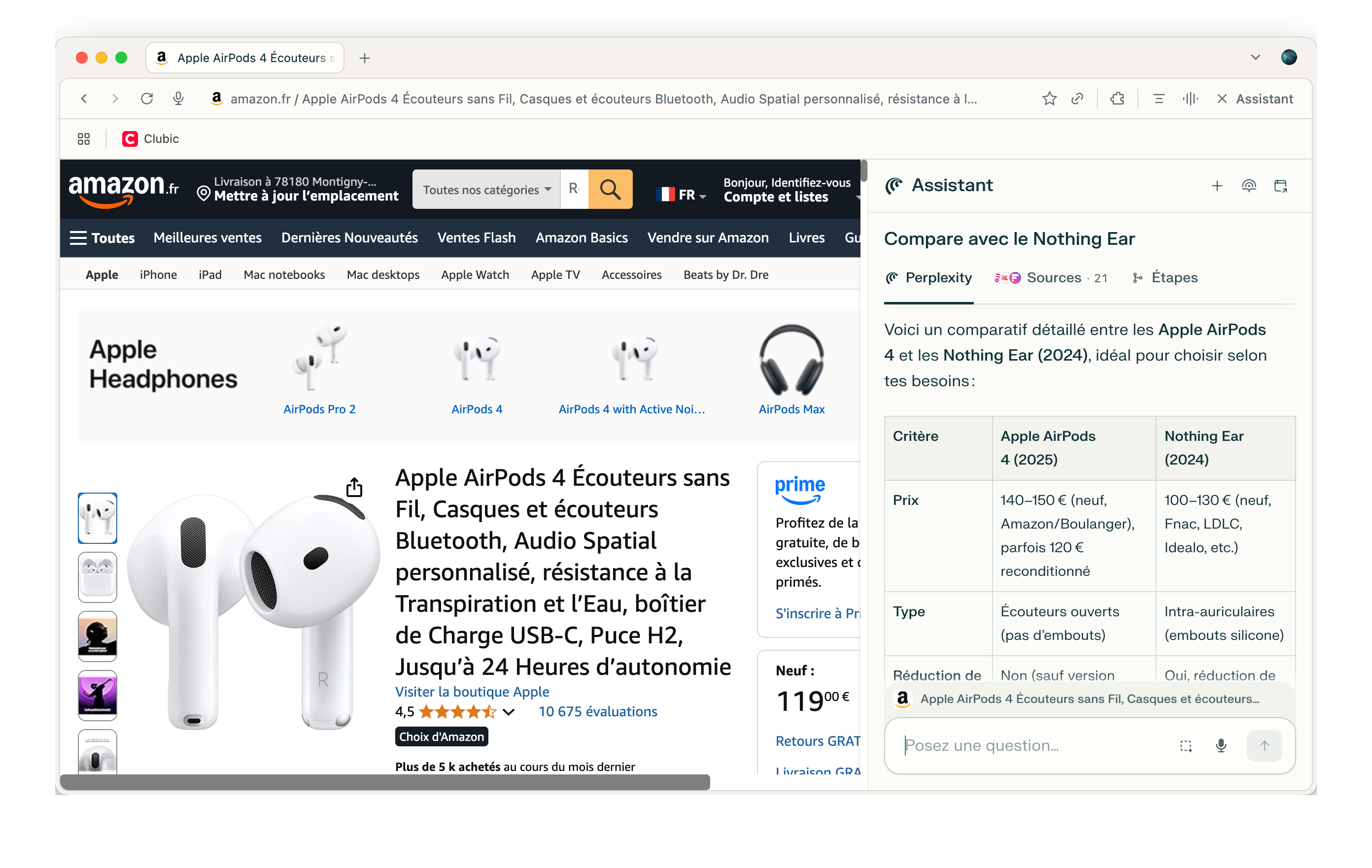 Amazon sur Comet