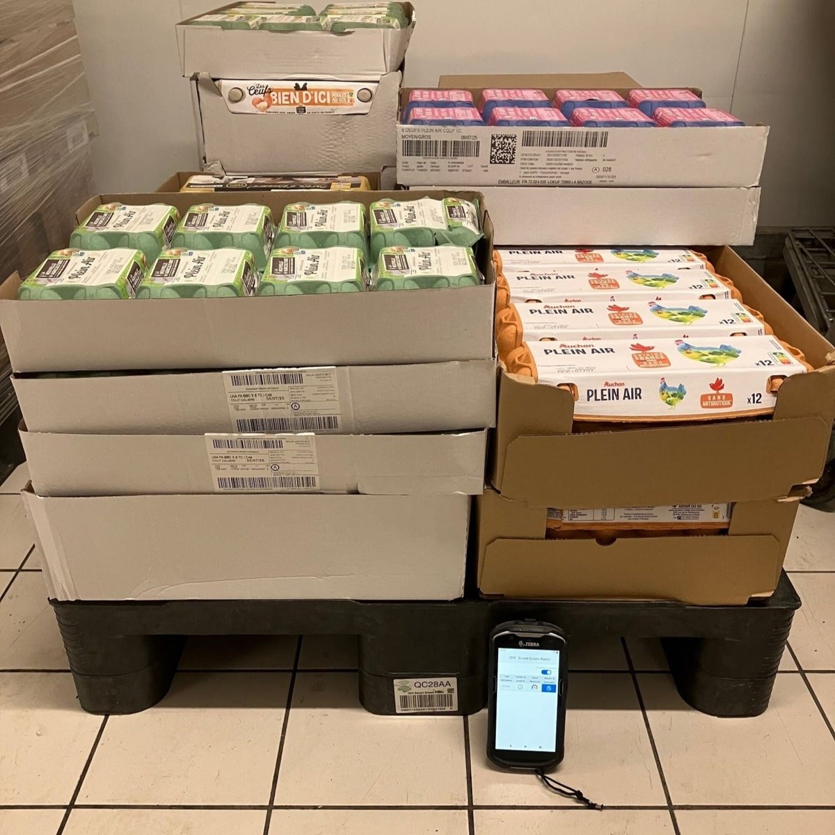 Voici l'une des fameuses Smart Green Pallet. © Auchan