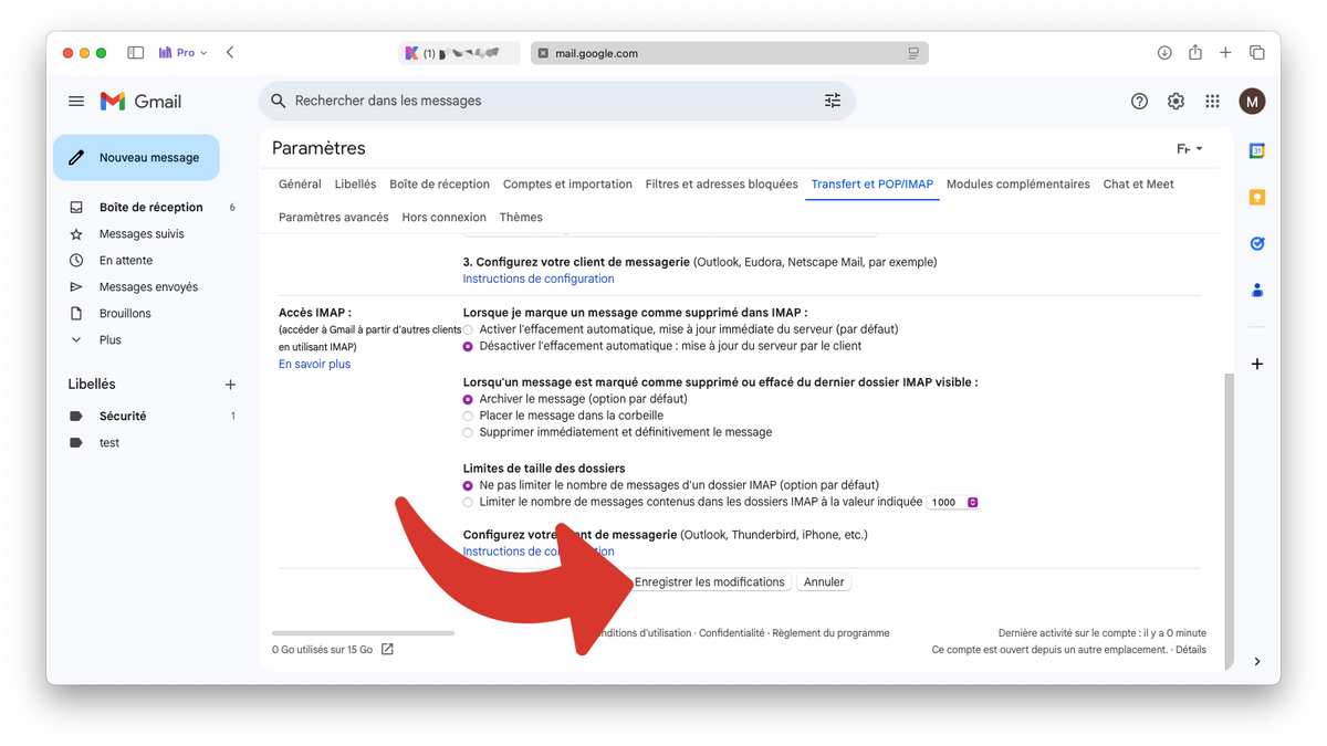 Enregistrer les modifications © Clubic