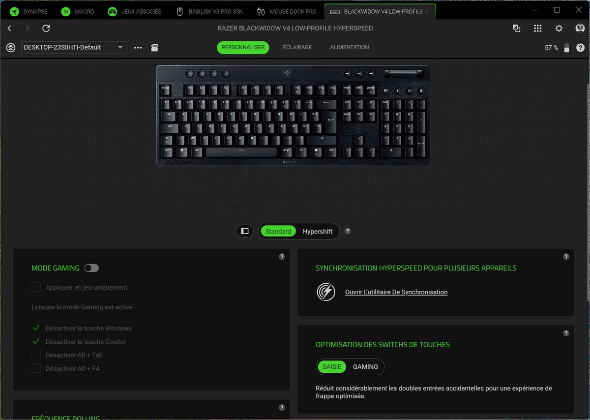 Le mode standard ou le mode Hypershift s'activent en 1 clic. ©Charles Gouin-Peyrot pour Clubic