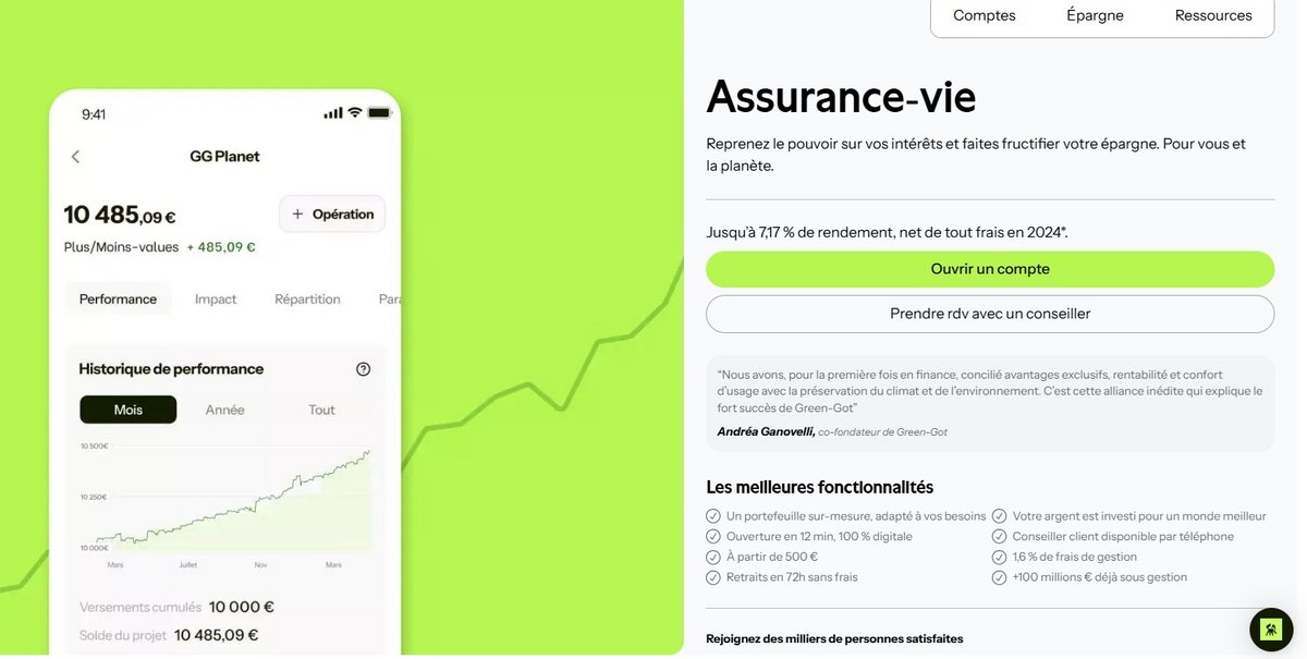 GG Planet, une assurance-vie éthique, inscription ultra-rapide et connectée © le Studio Clubic 