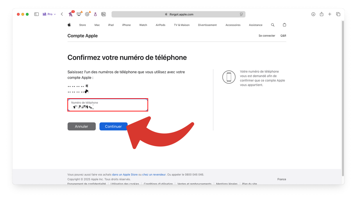 Confirmer le numéro de téléphone © Clubic