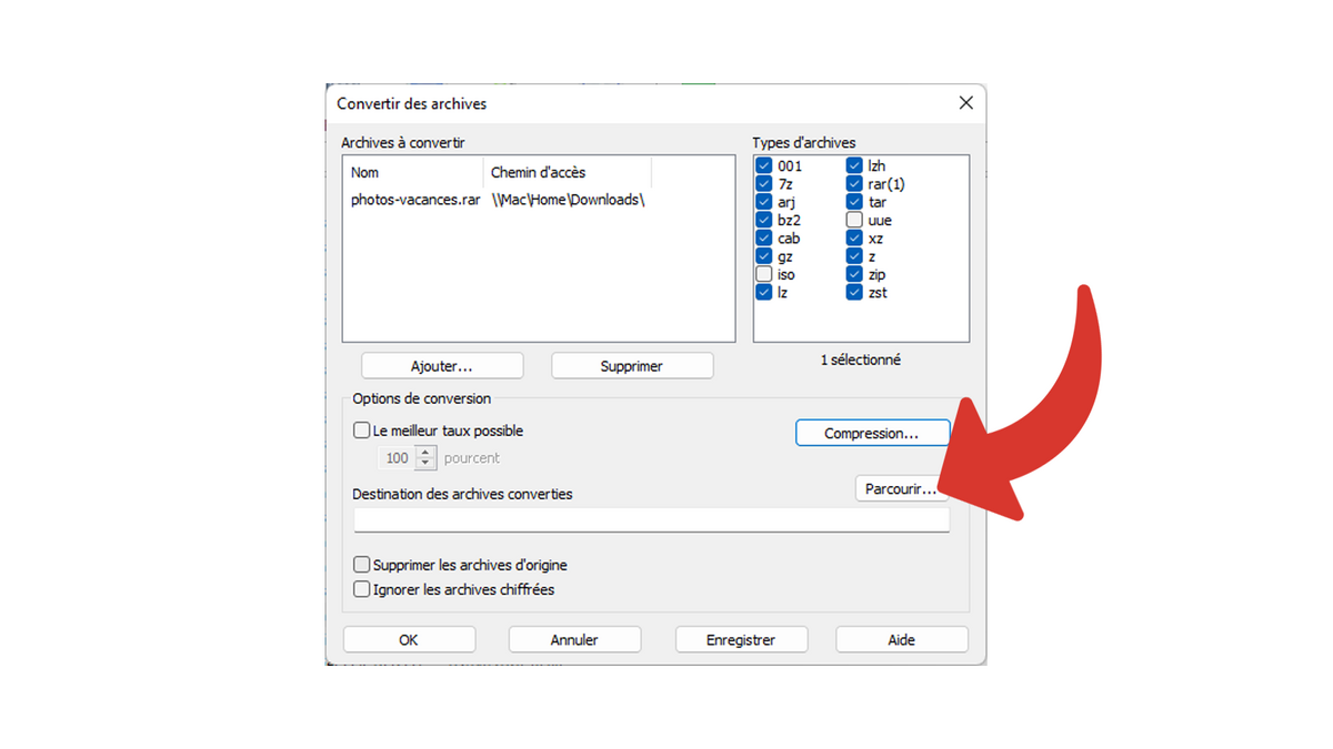 Parcourir les dossiers pour choisir l'emplacement © Clubic