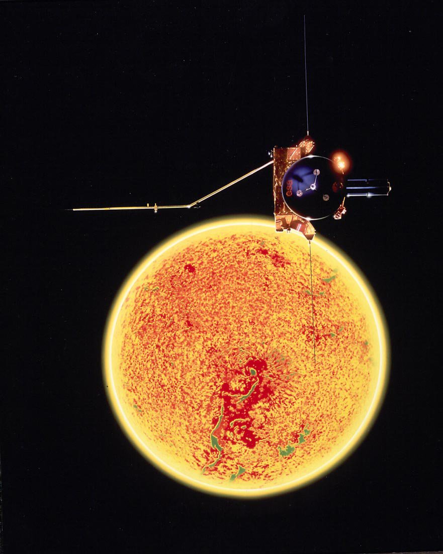 Vue d'artiste de la mission Ulysses produite dans les années 80 par l'ESA © ESA