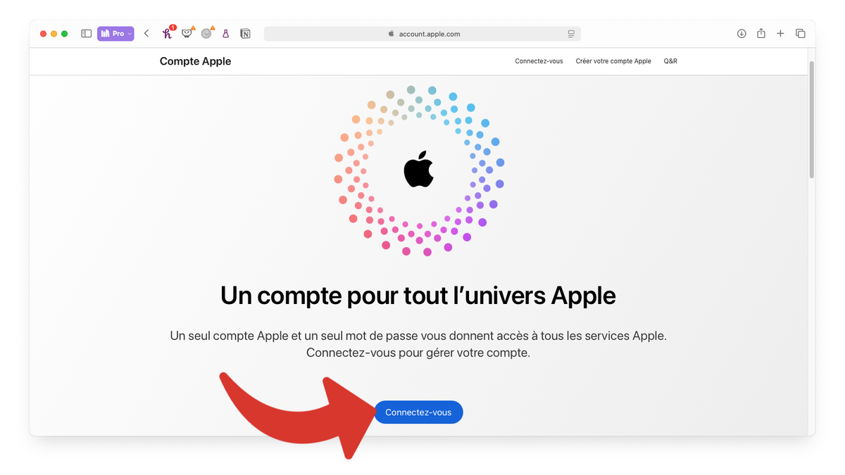 Se connecter au site de gestion de compte Apple © Clubic