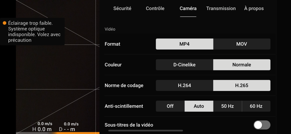 Mavic Air 2 : Mode D-log appelé D-Cinélike, absence de mode HLG