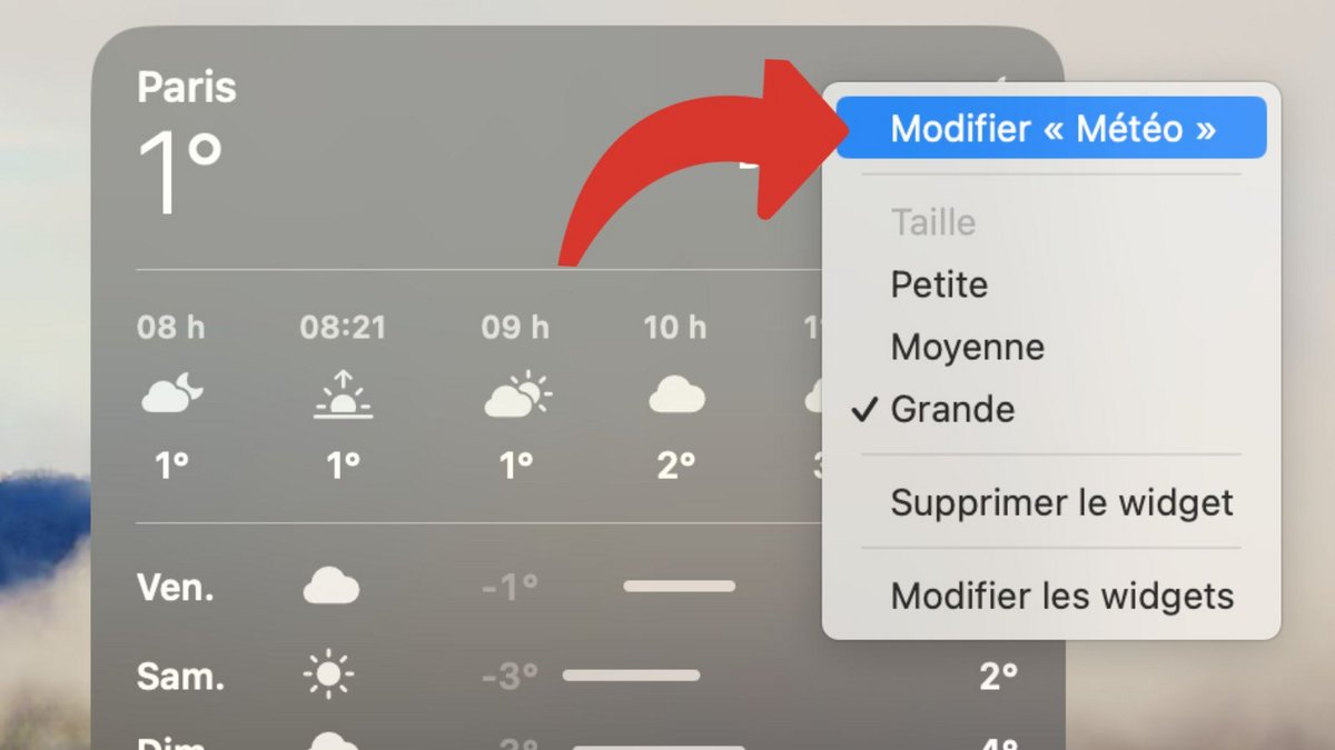 Modifier un widget de bureau sur macOS Sonoma