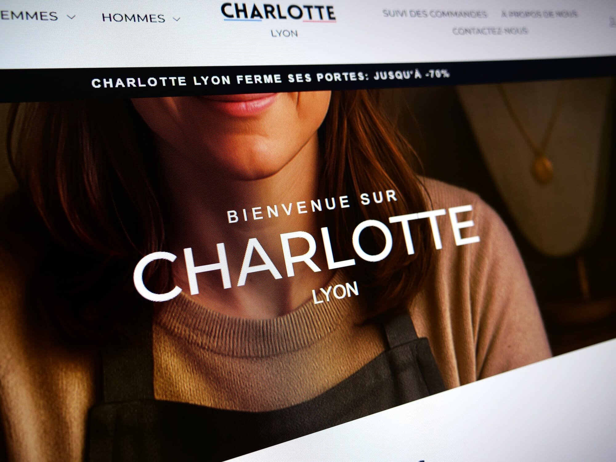 Capture d'écran du site Charlotte Lyon, avant son blocage.  © Alexandre Boero / Clubic