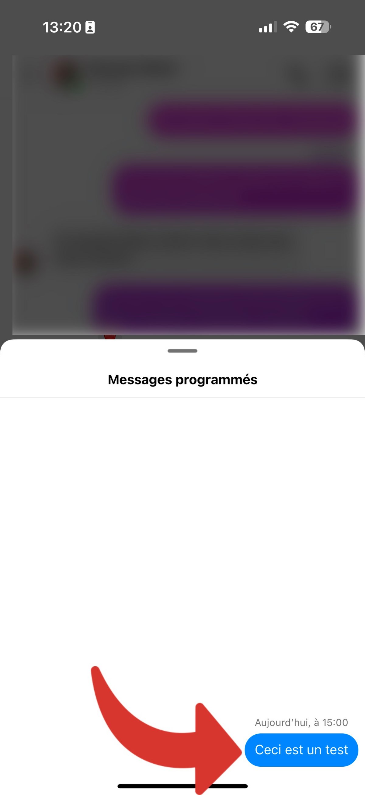 Instagram Message programmé options