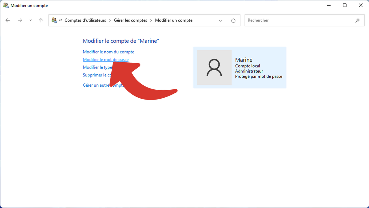 Modifier le mot de passe Windows pour le réinitialiser © Clubic