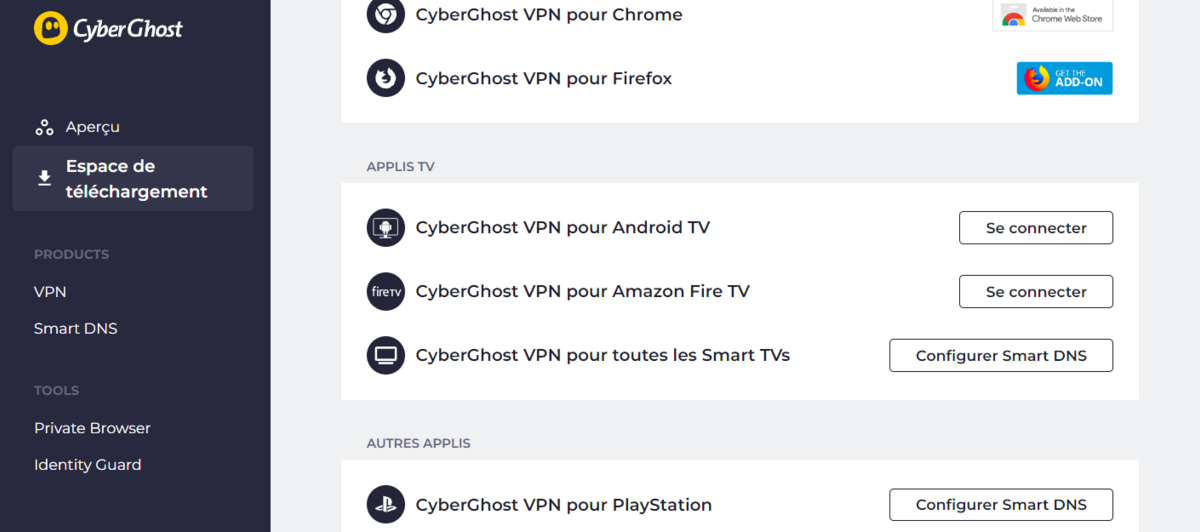 CyberGhost sur Android TV - 3