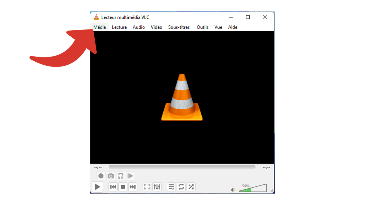 Dérouler le menu Média de VLC © Clubic