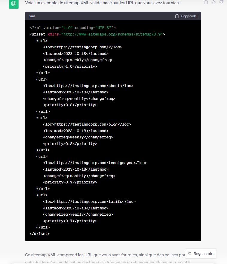 Création d'un sitemap XML avec ChatGPT © Clubic