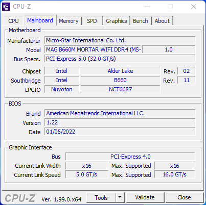 MSI MAG B660M Mortar WiFi DDR4