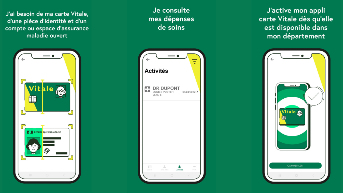 Un aperçu de l'application Carte Vitale déjà déployée dans certains départements © SESAM VITALE