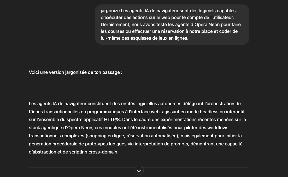 Vocabulaire riche, termes techniques, phrases à rallonges, la commande "jargonize" produit son petit effet pour briller en société (ou pour passer pour un snob). © Clubic