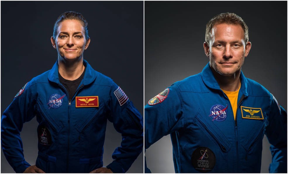 Nicole Mann et Josh Cassada seront les premiers formés sur Starliner ET Crew Dragon. Crédits : NASA