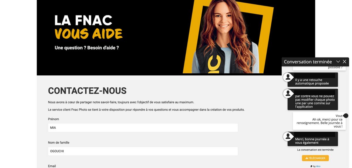 Fnac Photo - Une assistance client réactive. ©Fnac Photo