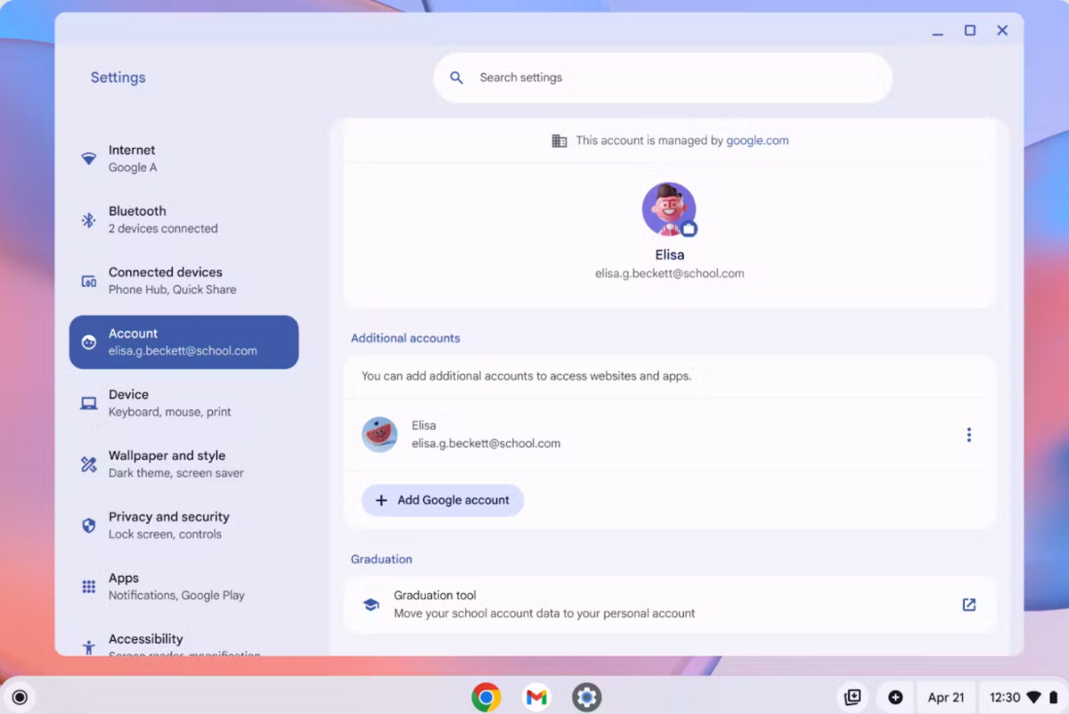 ChromeOS 134 introduit un nouvel outil de transfert pour les étudiants © Google