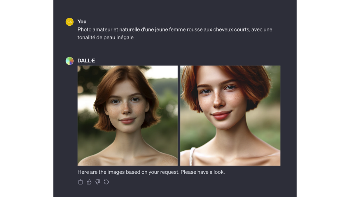 Photos générées avec DALL·E 3, tonalité de peau inégale © Pascale Duc pour Clubic